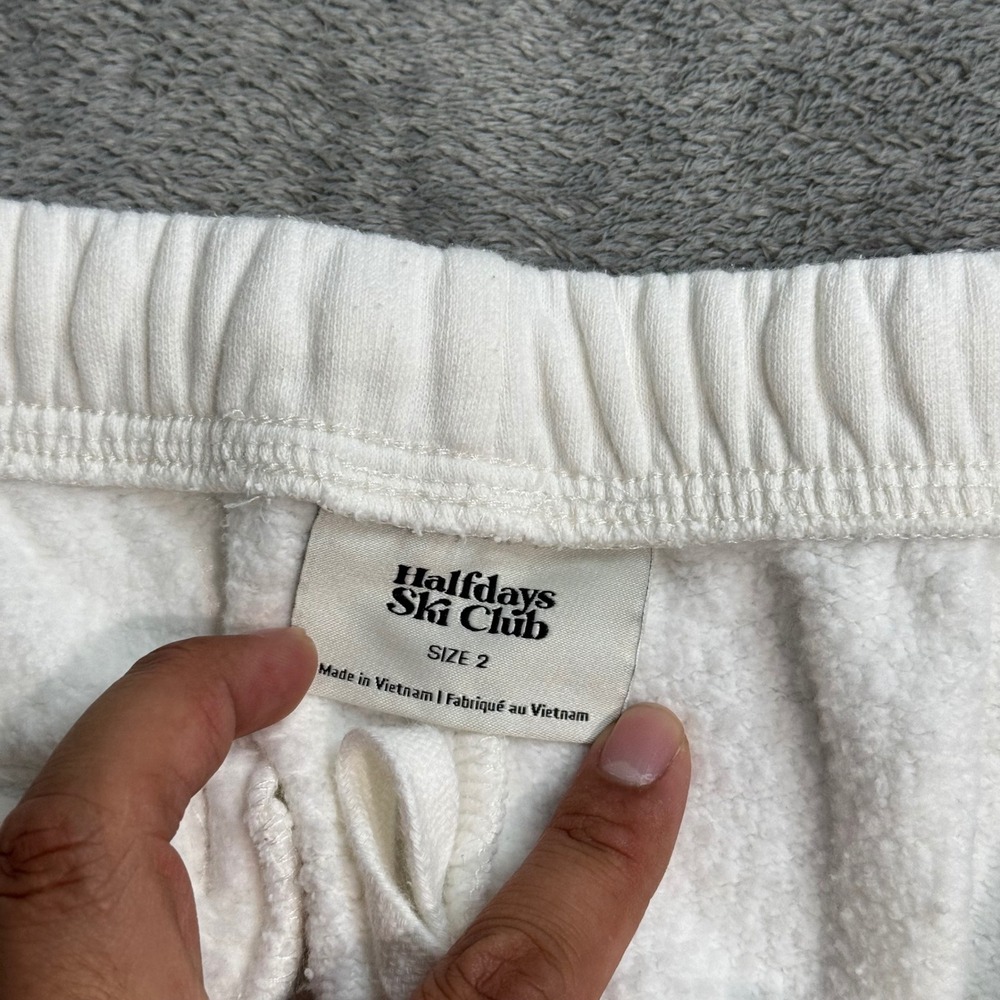 Halfdays Ski Club White Logo Embroidered Heavyweight Sweatpants Joggers Size 2 - Picture 5 of 11